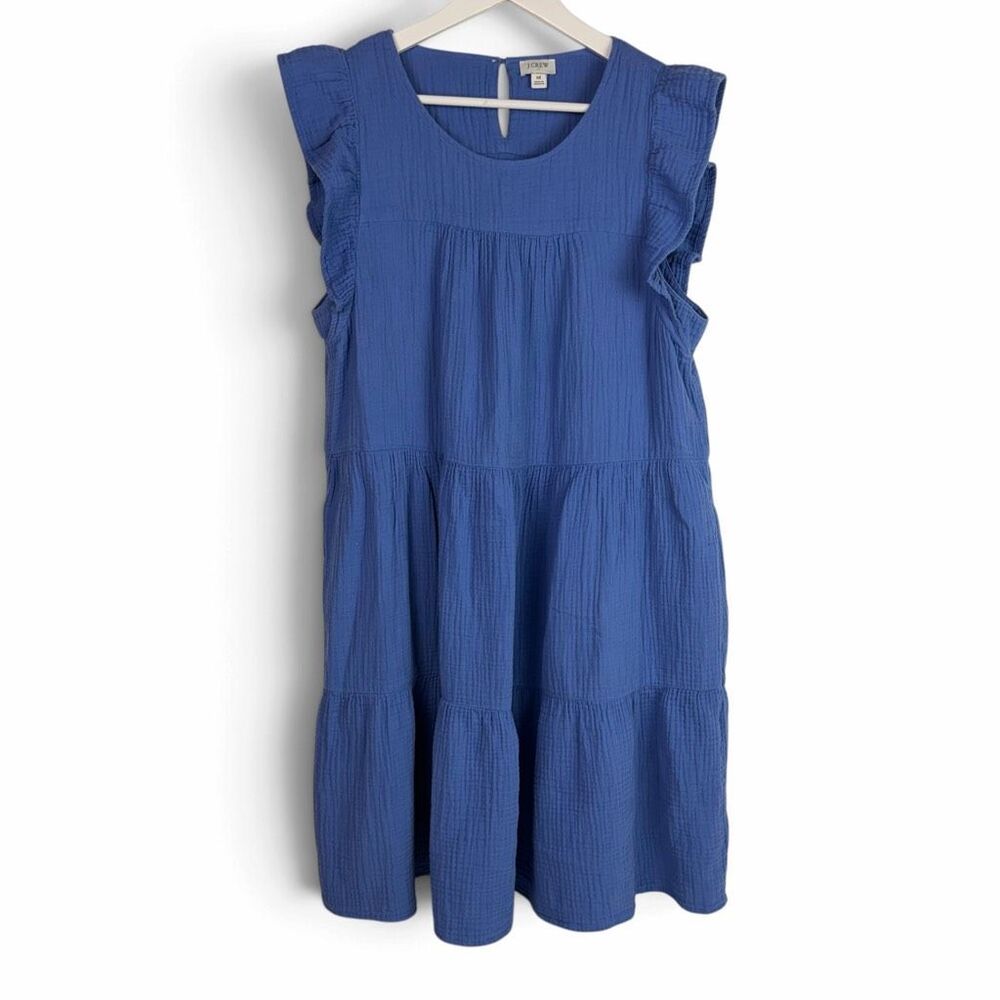 J. Crew size 14 Blue Mini Gauze Dress Cottagecore